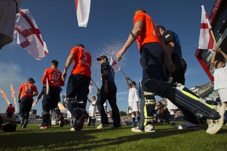 Players take to the pitch.