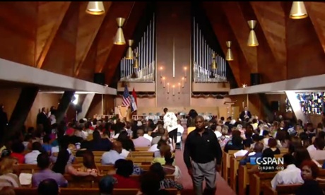 The scene inside Christ the King Church of Christ in Florissant, Missouri, ahead of Hillary Clinton's appearance.