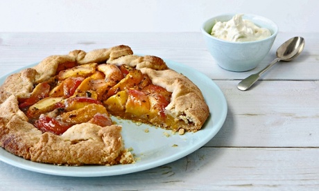 Thomasina Miers' peach, vanilla and basil galette