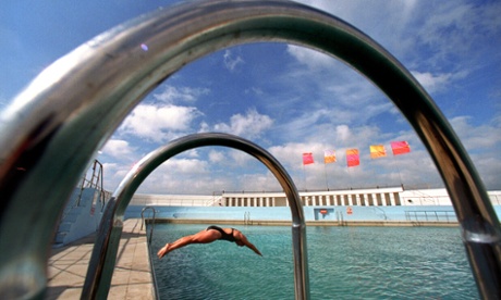 The restored Art Deco Lido in the Cornish town of Penzance.