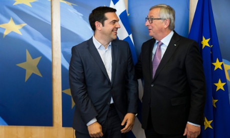 Alexis Tsipras and Jean-Claude Juncker on Wednesday