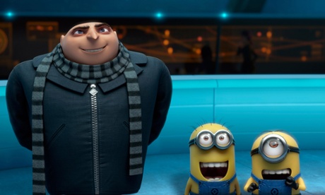Gru and two minions in a scene from Despicable Me 2, also co-directed by Pierre Coffin