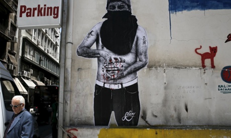 Anti-euro street art in Athens