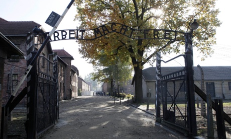 The entrance of the former Nazi death camp of Auschwitz is pictured at the Auschwitz-Birkenau memorial in Oświęcim, Poland.