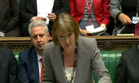 Acting Labour party leader Harriet Harman speaks during prime minister's questions .