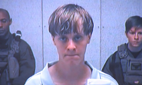 Dylann Roof appears via video before a judge in Charleston.