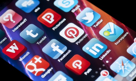 Apple iPhone screen showing various social media apps.