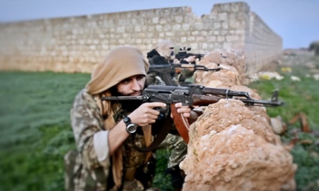 A still from a new Isis recruitment video aimed at Bosnian youth.