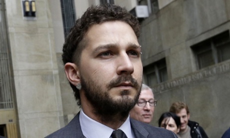 Shia LaBeouf leaves Manhattan Criminal court in New York.