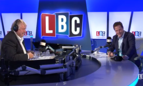 Nick Ferrari (left) and Nick Clegg