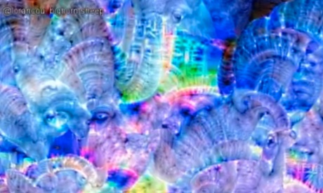 A screengrab of an image created for “bighorn sheep” in the Twitch stream.