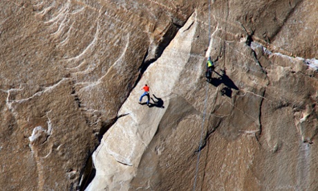 Tommy Caldwell ascends what is known as Pitch 10 on his free climb of El Capitan,  in California’s Yosemite national park.
