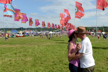 Morning coffee, and a kiss, by the Other Stage.