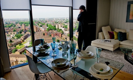 view from luxury apartment in south London