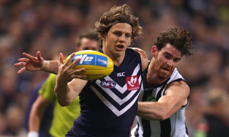 Nat Fyfe on the charge for Fremantle