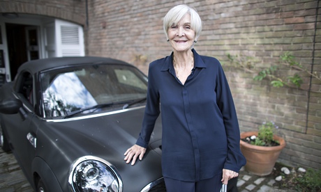 Actor Sheila Hancock with her Mini Cooper car
