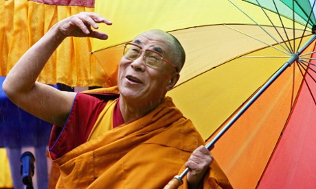The Dalai Lama on a visit to Huy, Belgium in 2006.