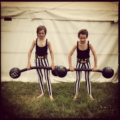 Max and Luca, Circus Strongmen . At the Glastonbury #GUARDIANGLASTO photo by @aolmosphoto