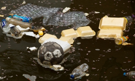 Debris floating through the city’s streets often finds it final resting place in this stretch of the canal.