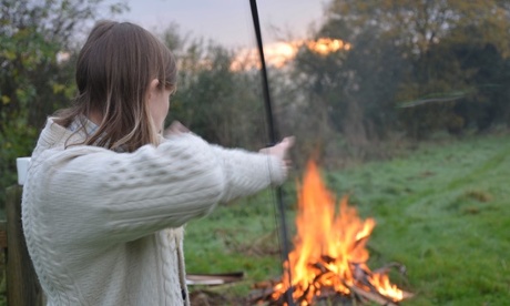 My daughter doing some archery The arrow is so fast that you see it as a green and white line