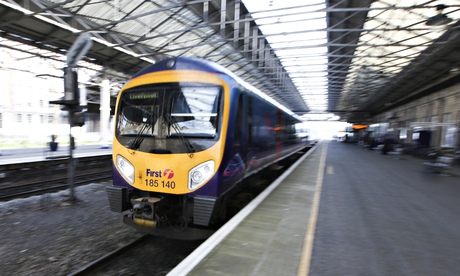 A trans-Pennine train at Huddersfield station