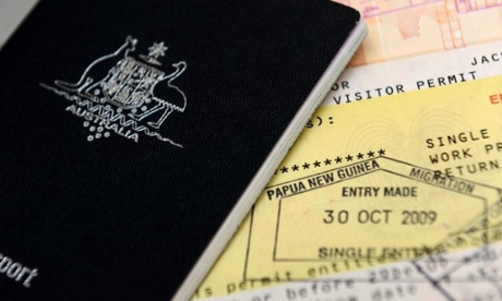 A photo of an Australian passport.