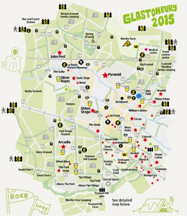 Glastonbury 2015 mini map