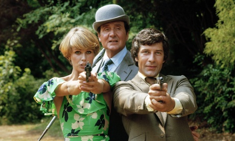 Joanna Lumley, Patrick Macnee and Gareth Hunt in the New Avengers, launched in 1976.