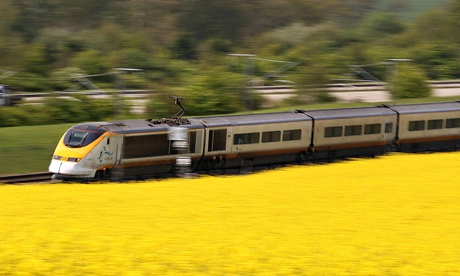 Eurostar whizzing through the countryside