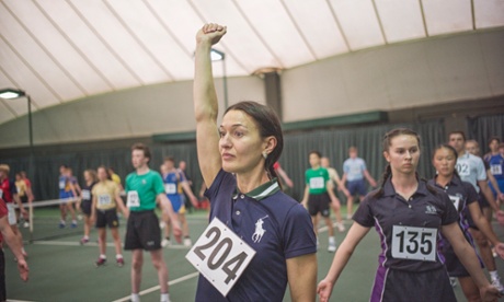 Lauren Cochrane training to be a ballgirl.