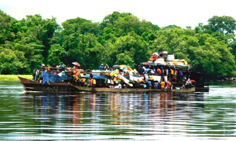 River transport in the DRC.