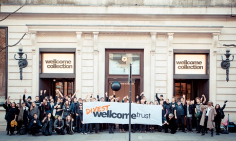 Activists occupy the Wellcome collection to pressure the Wellcome trust to divest from fossil fuels, 18 April 2015