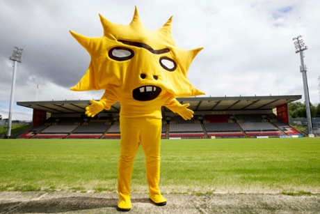 Partick Thistle's new mascot designed by Turner Prize nominee David Shrigley at Firhill Stadium in Glasgow.