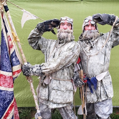 The Antártic Explorers searching for a Picadilly Sandwich at Glastonbury Festival #GUARDIANGLASTO #Glastonbury photo by @aolmosphoto