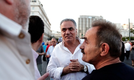 Labour minister Panos Skourletis, pictured here at a demonstration earlier this month, says nothing has been agreed to by Athens.