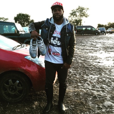 #PantyRaiders Hat on, Jordan's in hand and most importantly Mud boots