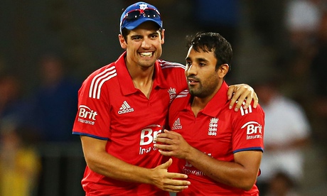 England's Ravi Bopara and Alastair Cook