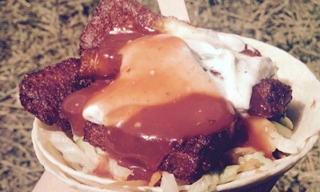 Halloumi cone - disappointingly not built from halloumi but just a cone with some in it. Nice though.