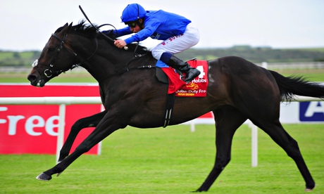 Jack Hobbs and William Buick winning the 150th Dubai Duty Free Irish Derby at The Curragh