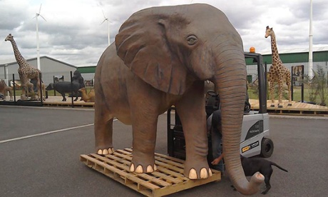 The 10ft plastic replica elephant that featured in the room during the trio's final episode.