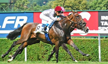 Treve and her jockey Thierry Jarnet win the Group 1 Grand Prix de Saint-Cloud