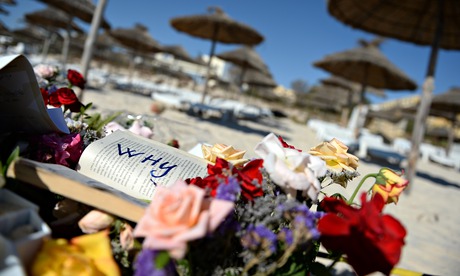 Flower tributes left after the Sousse attack