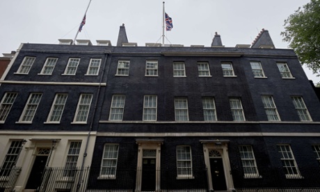 No 10's union jack at half mast on 29 June.
