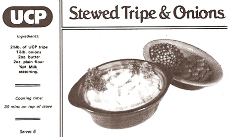 UCP recipe for tripe and onions, detail
