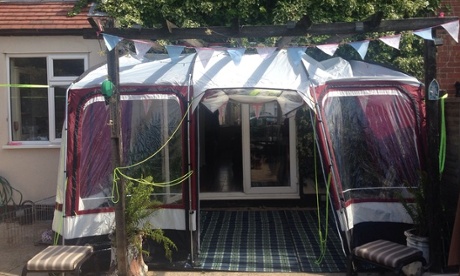 Watching Glastonbury... in a tent in the garden.