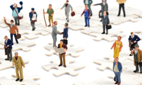 people on puzzle pieces