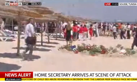 Theresa May arriving in Sousse