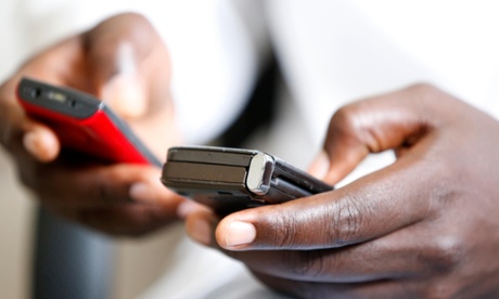 A man sending a text message 