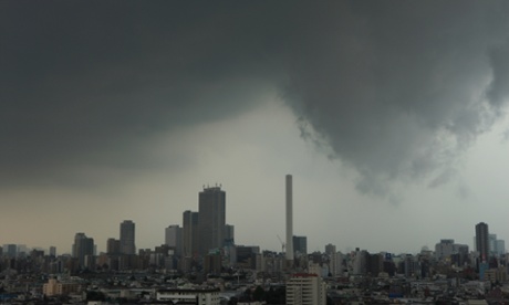 A storm hangs over Tokyo, August 2013.
