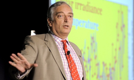 Christopher Monckton gestures as he addresses the National Press Club in Canberra, Australia, 03 February 2010.  Monckton and colleagues got caught misrepresenting climate model projections in a new paper.